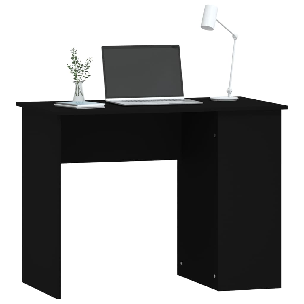 vidaXL Bureau Noir 100x55x75 cm Bois d'ingénierie