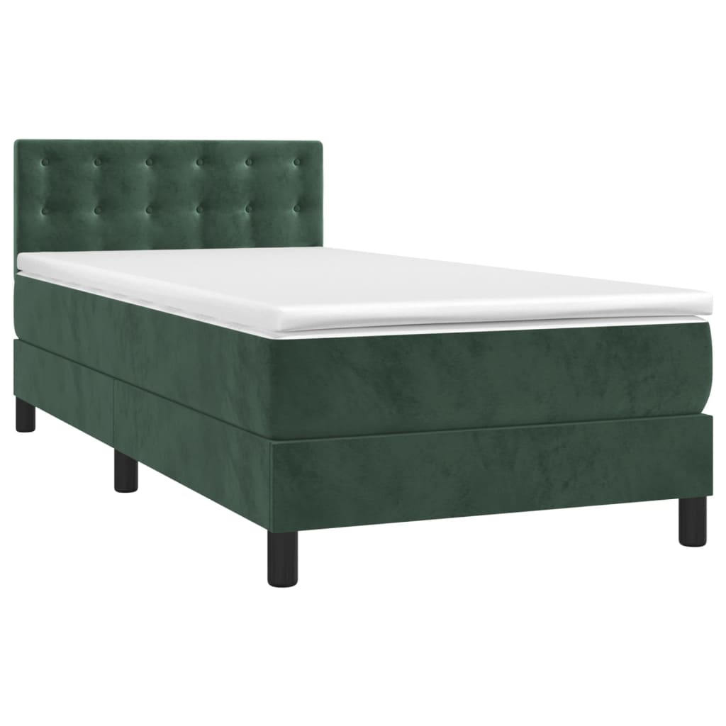 vidaXL Sommier à lattes de lit et matelas Vert foncé 80x200 cm Velours