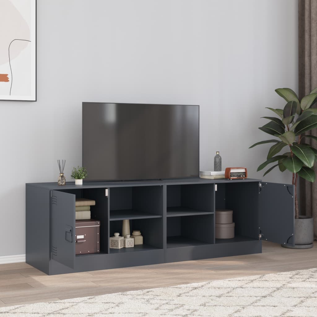 vidaXL Meubles TV 2 pcs anthracite 67x39x44 cm acier