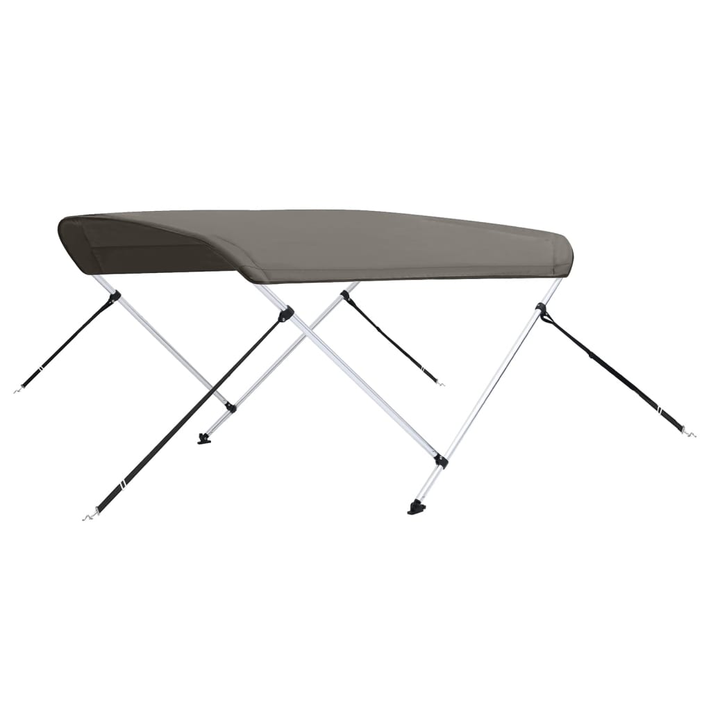 vidaXL Auvent bimini à 2 arceaux gris 178x138x96 cm