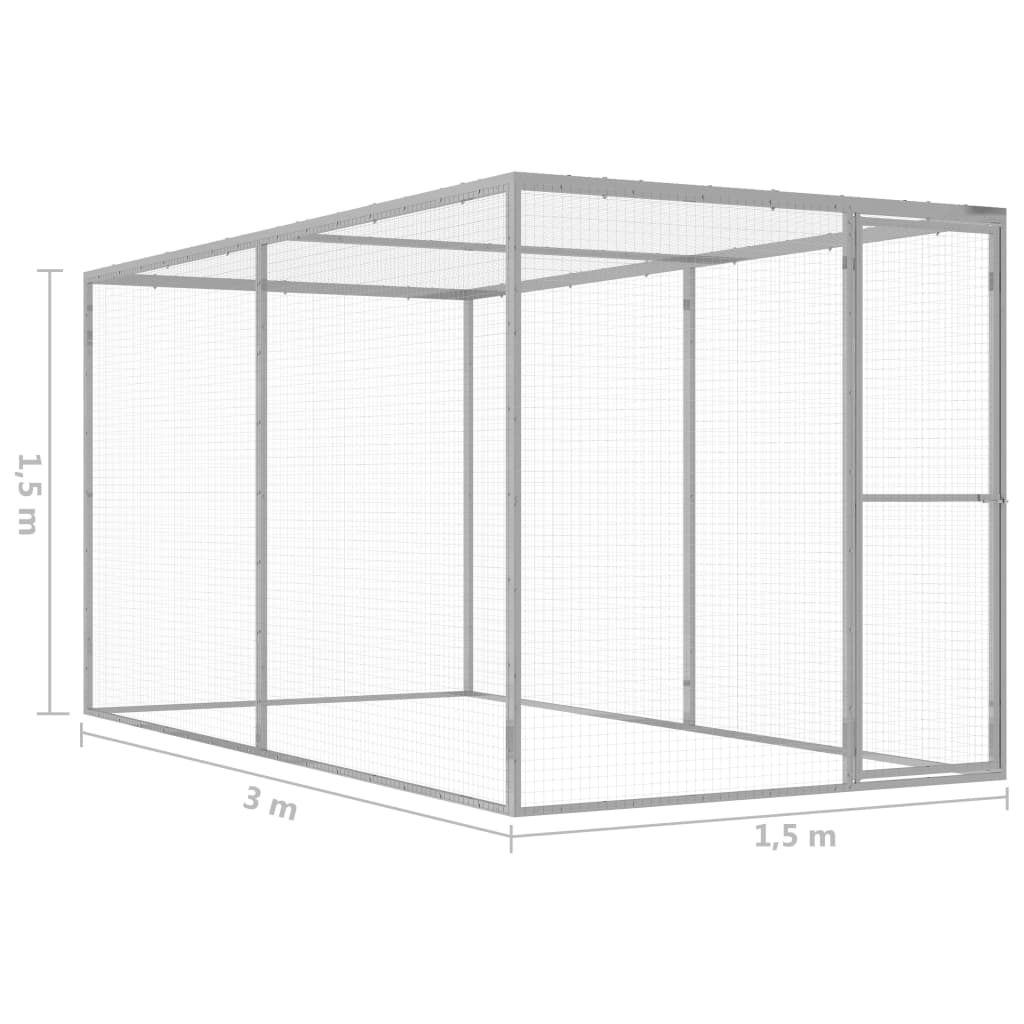 vidaXL Cage pour chat 3x1,5x1,5 m Acier galvanisé