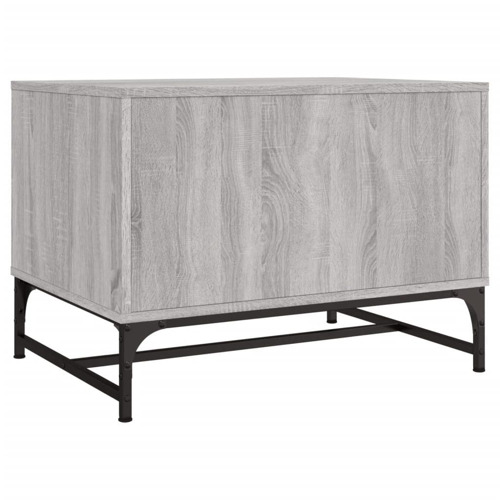 vidaXL Table basse avec portes en verre sonoma gris 68,5x50x50 cm