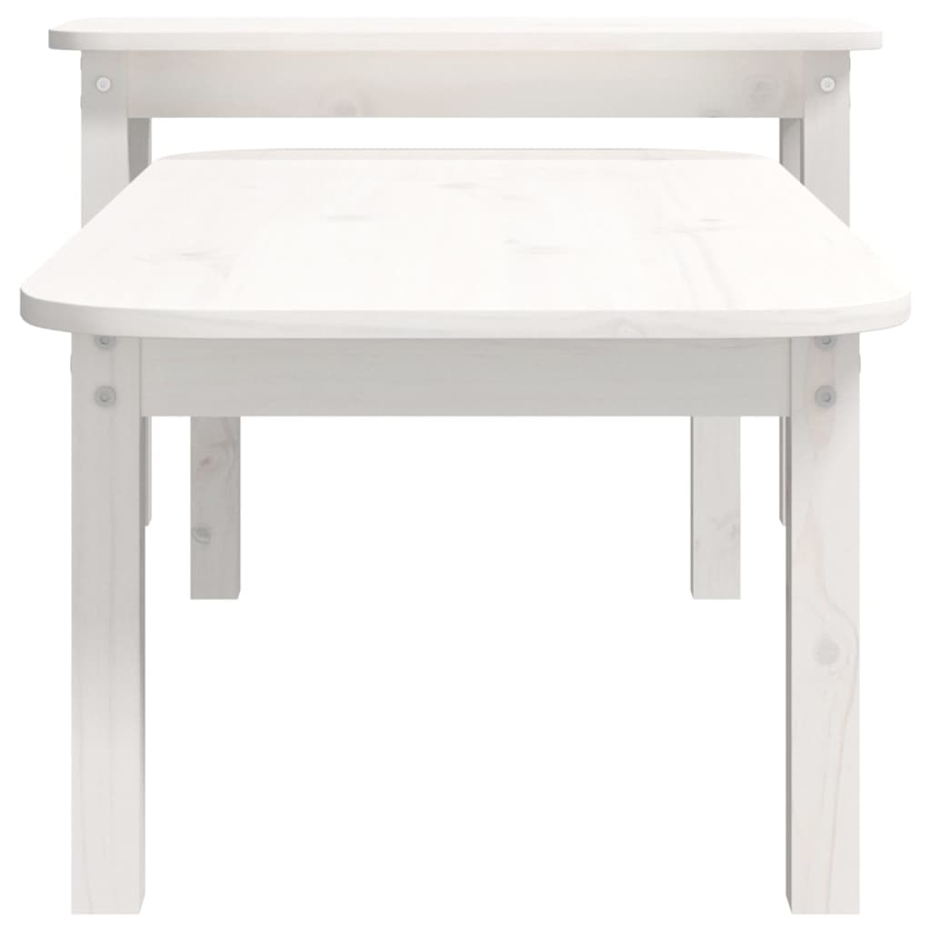 vidaXL Ensemble de tables basses 2 pcs Blanc Bois massif de pin