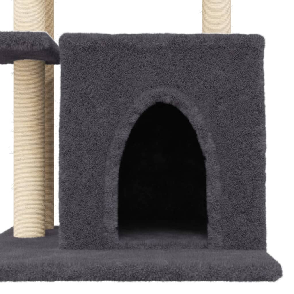 vidaXL Arbre à chat avec griffoirs en sisal gris foncé 83,5 cm