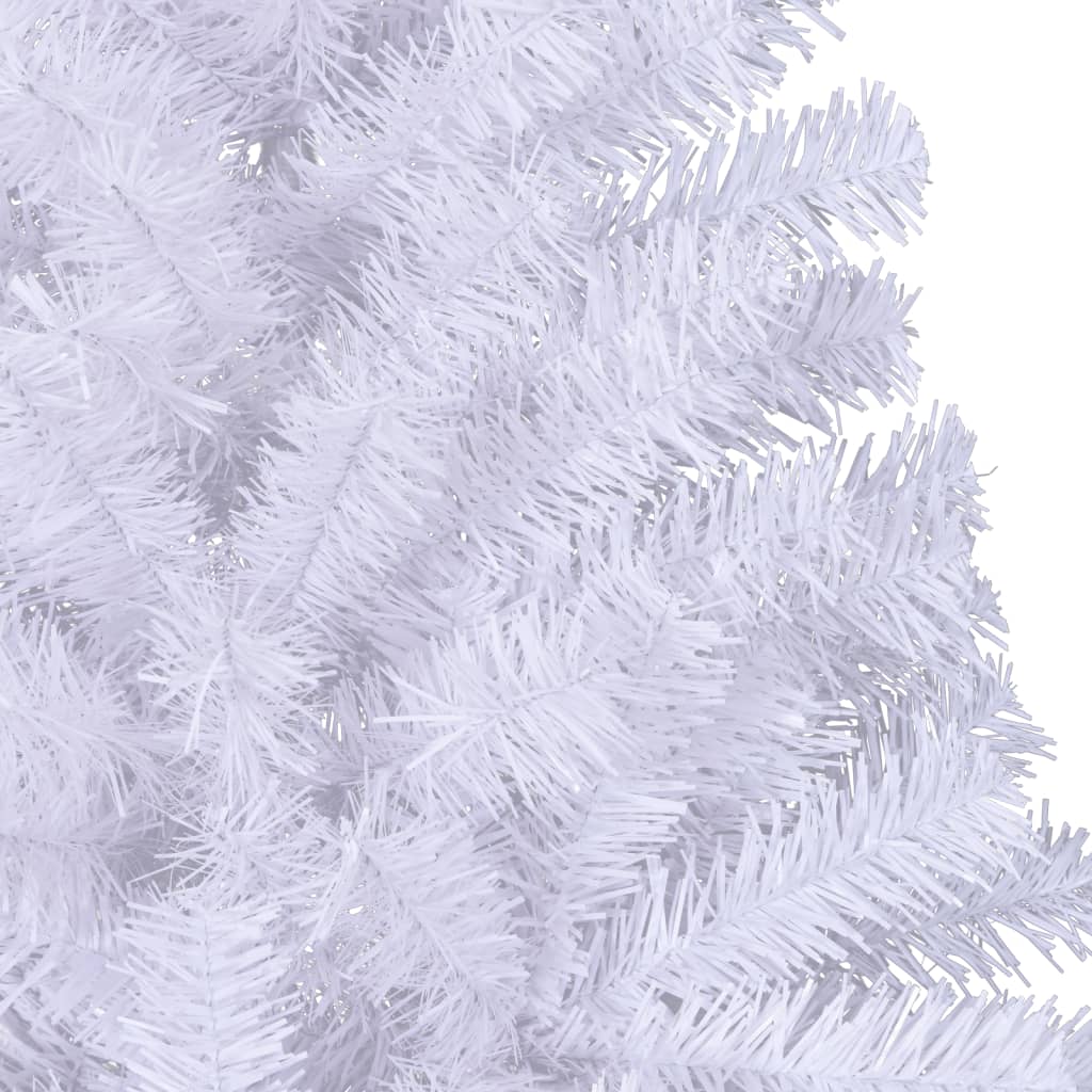 vidaXL Sapin de Noël artificiel moitié avec support blanc 180 cm PVC