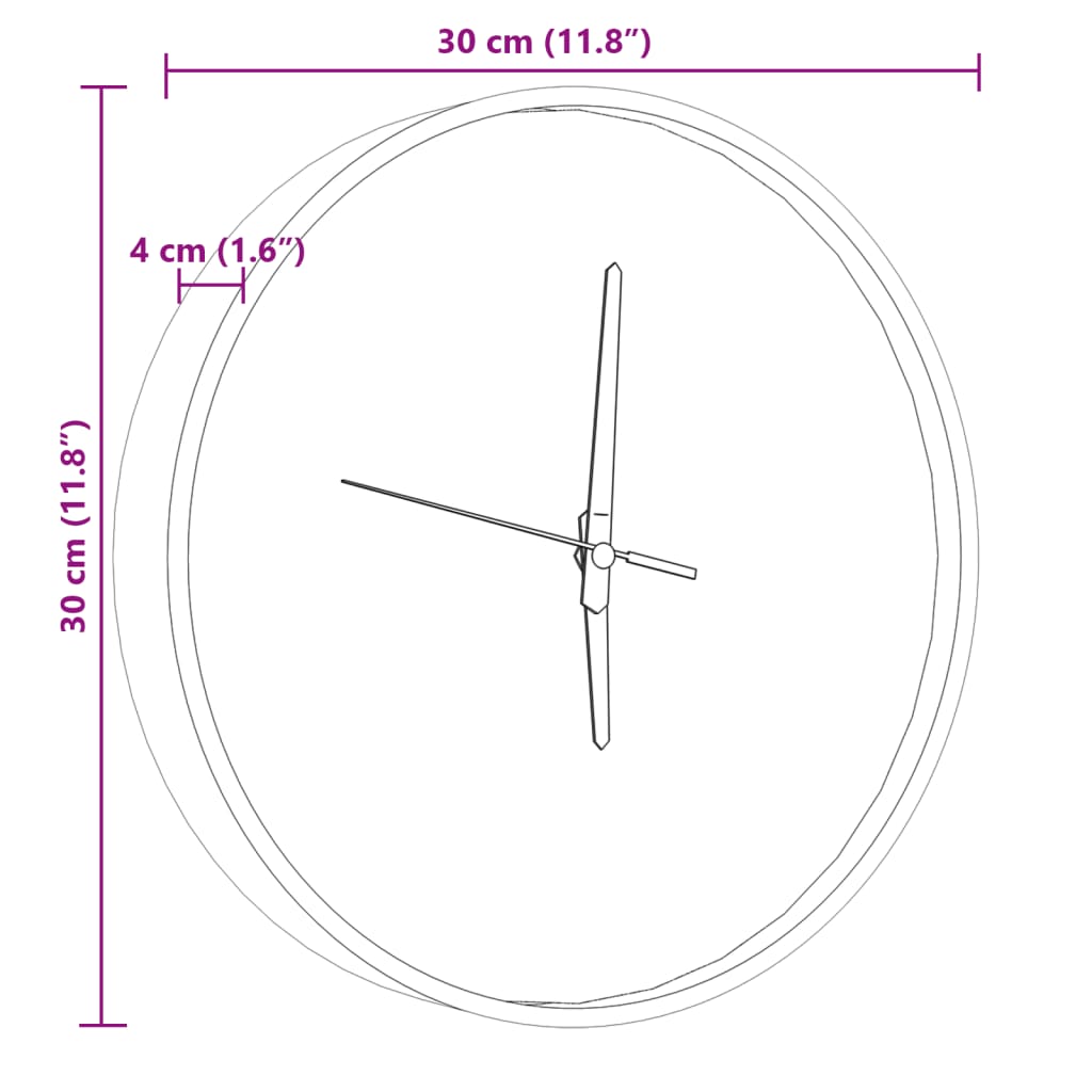 vidaXL Horloge murale et échelles et aiguilles lumineuses bleu Ø30 cm