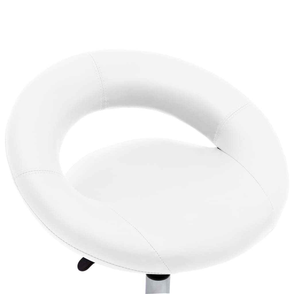 vidaXL Chaise pivotante à manger Blanc Similicuir