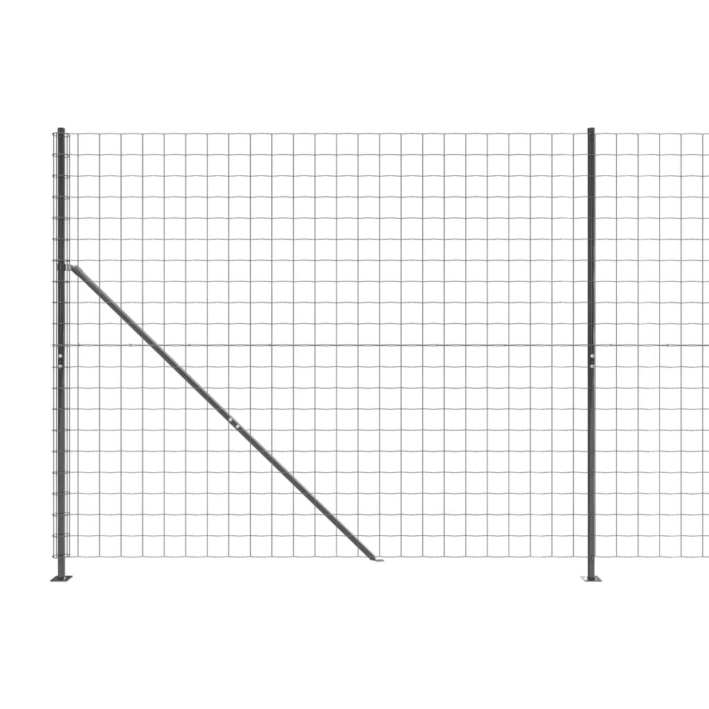 vidaXL Clôture en treillis métallique avec bride anthracite 2x10 m