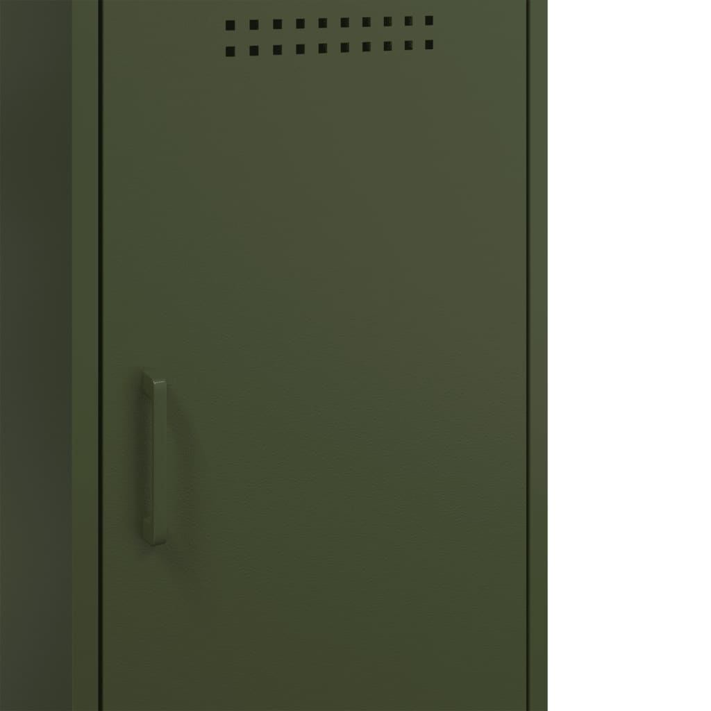 vidaXL Buffet vert olive 100,5x39x79 cm acier laminé à froid