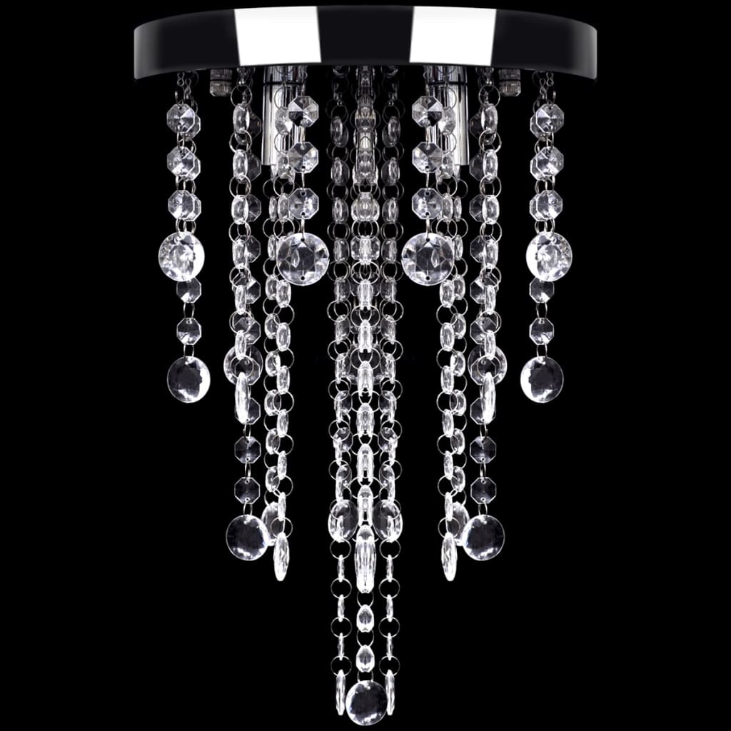 vidaXL Plafonnier avec perles de cristal Blanc Métal