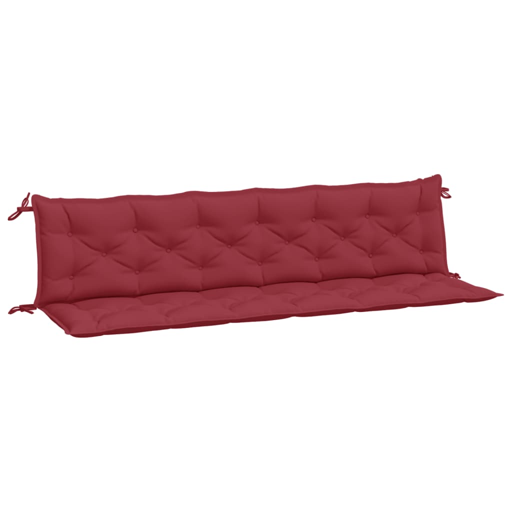 vidaXL Coussins de banc de jardin lot de 2 rouge bordeaux tissu Oxford