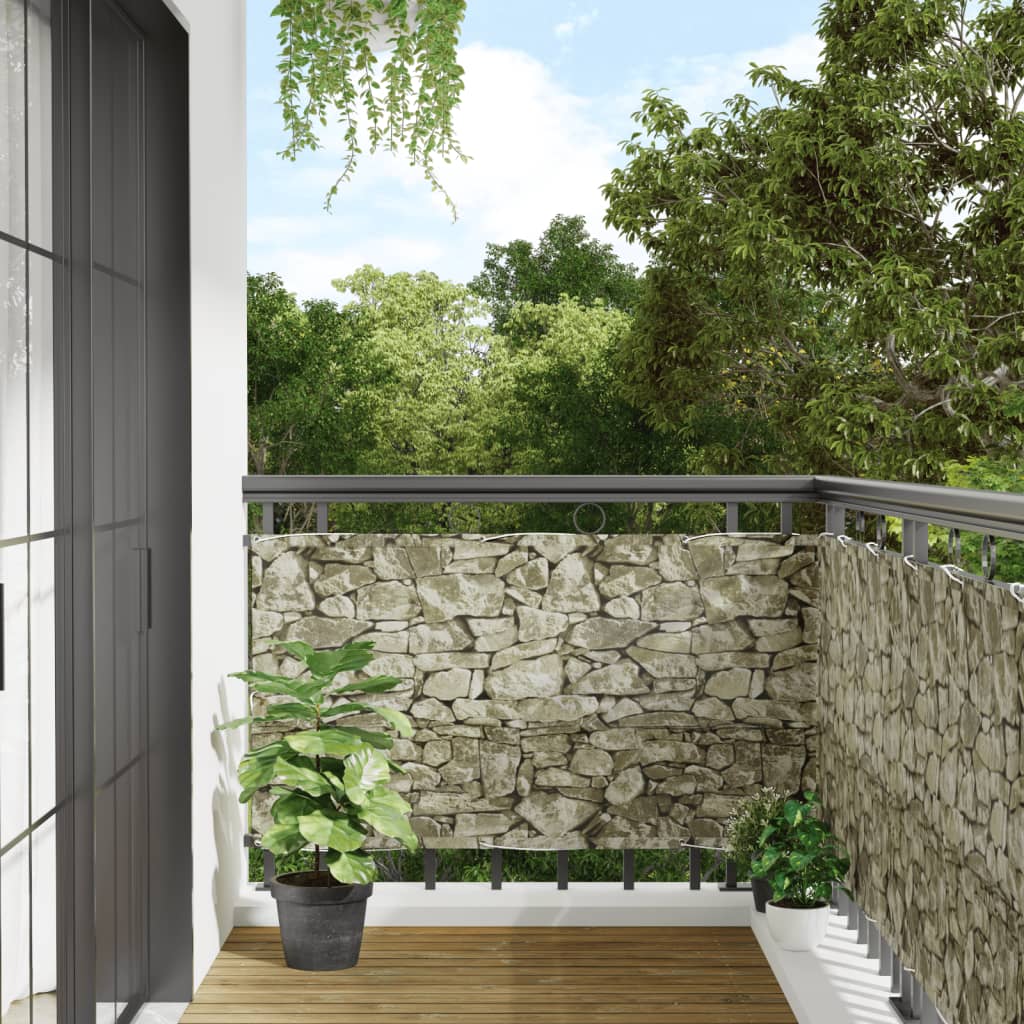 vidaXL Écran d'intimité de jardin aspect pierre 300x75 cm PVC
