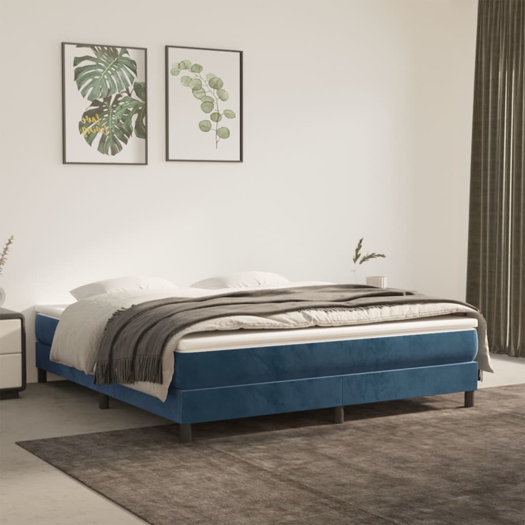 vidaXL Matelas de lit à ressorts ensachés Bleu foncé 160x200x20 cm