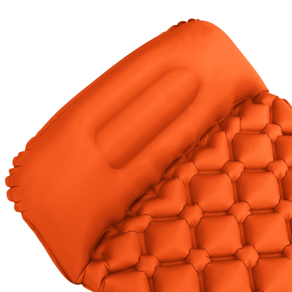 vidaXL Matelas gonflable avec oreiller 58x190 cm Orange