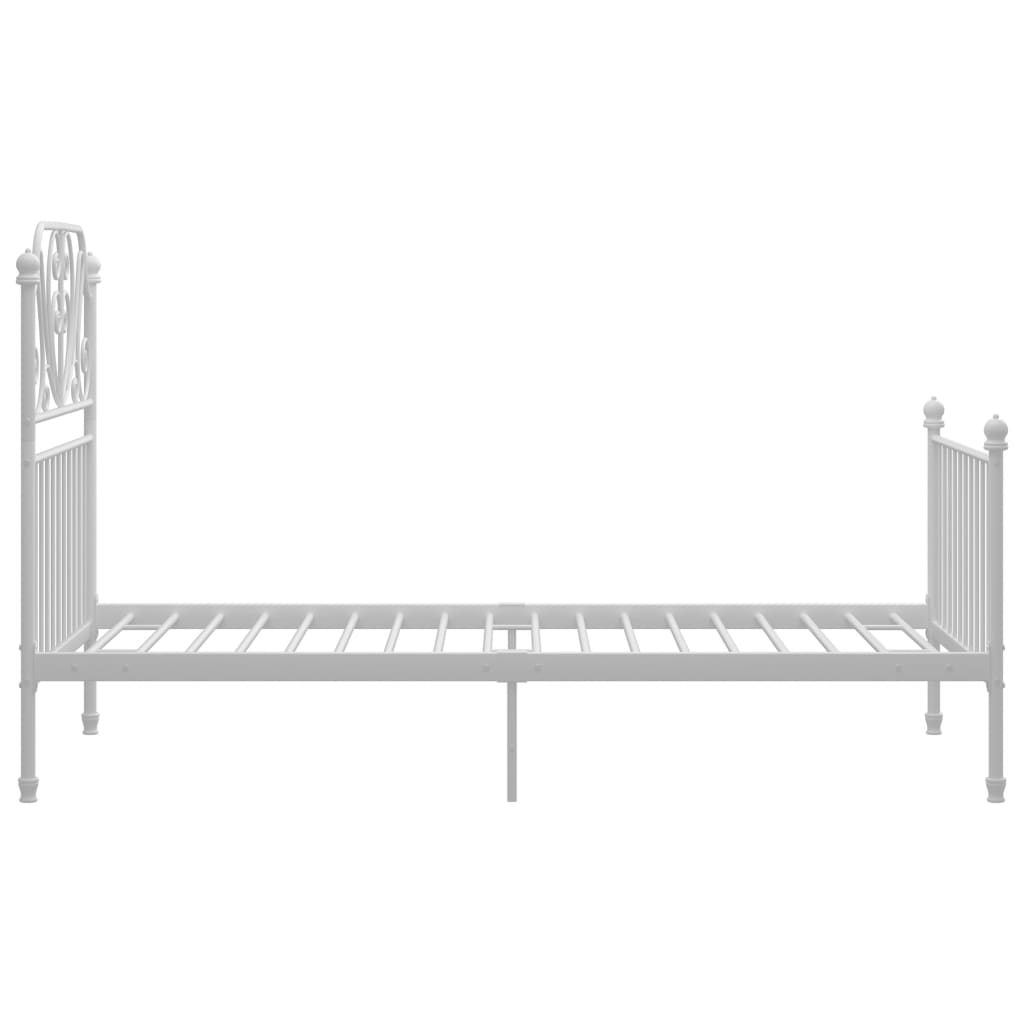 vidaXL Cadre de lit sans matelas blanc métal 100x200 cm