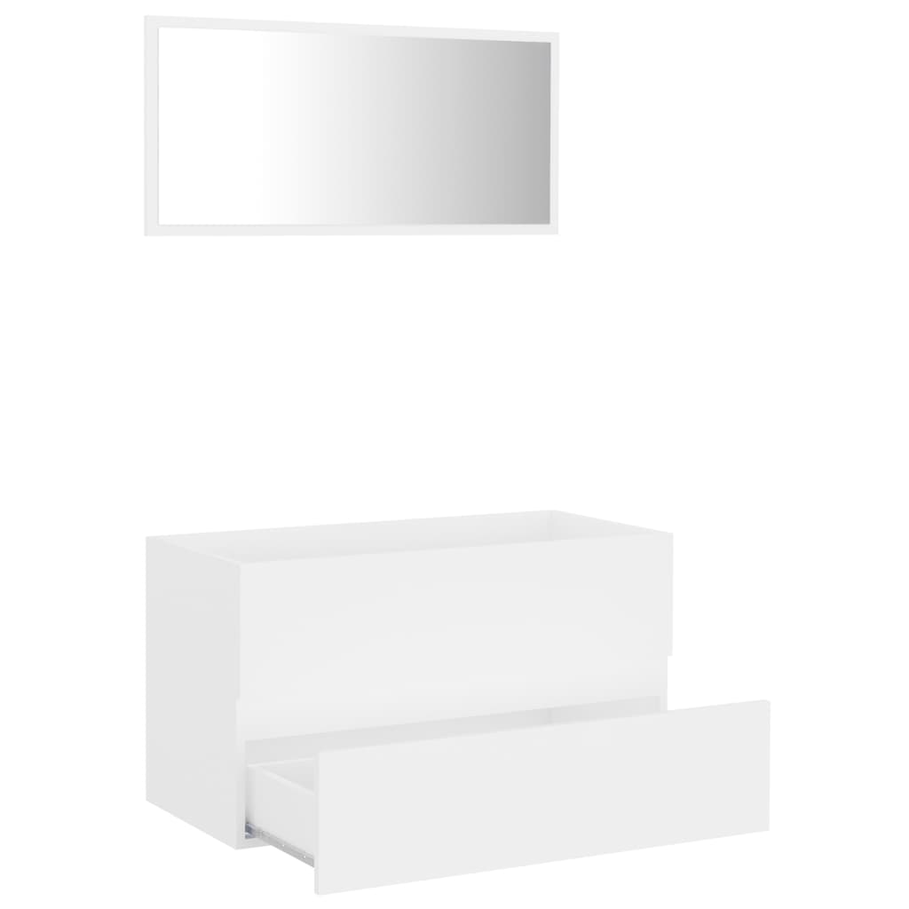 vidaXL Ensemble de meubles salle de bain 2 pcs blanc bois d'ingénierie