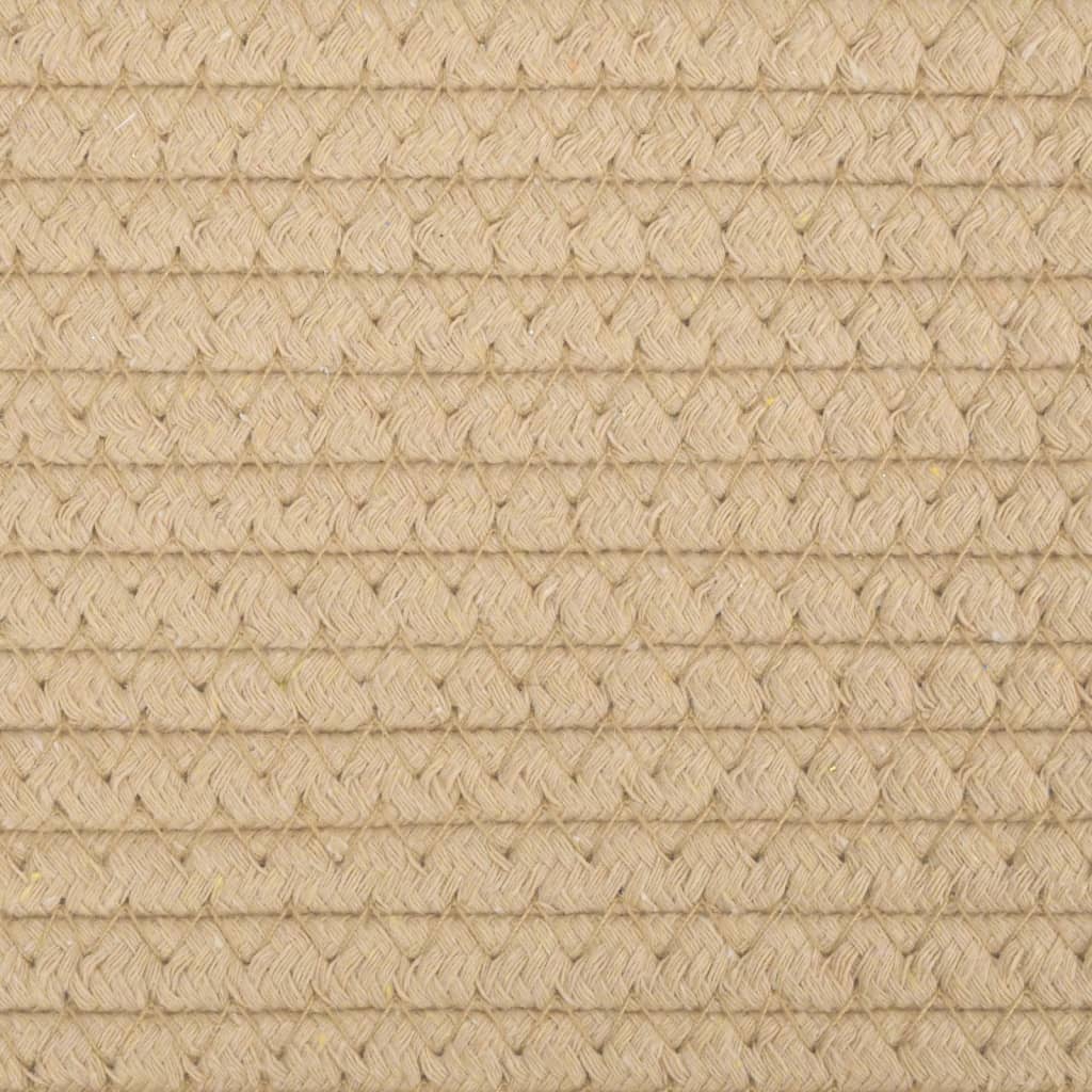 vidaXL Panier à linge beige et blanc Ø60x36 cm coton