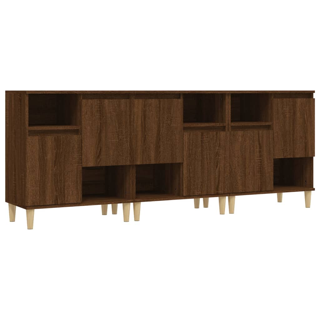 vidaXL Buffets 3 pcs chêne marron 60x35x70 cm bois d'ingénierie