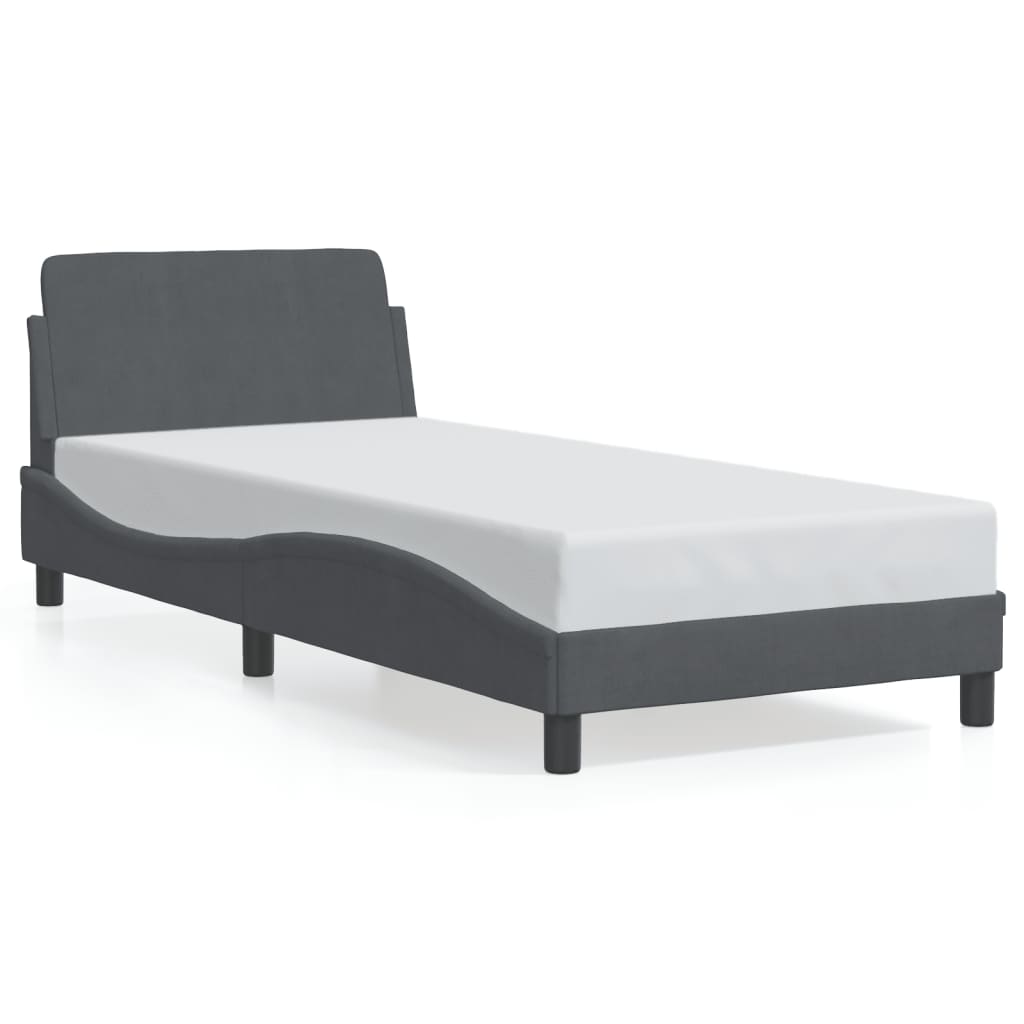 vidaXL Cadre de lit sans matelas gris foncé 80x200 cm velours