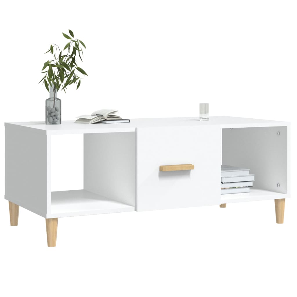 vidaXL Table basse blanc 102x50x40 cm bois d'ingénierie