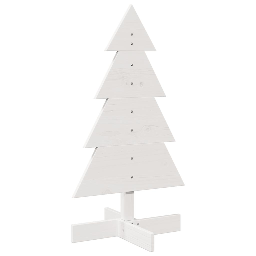 vidaXL Arbre de Noël en bois pour décoration blanc 80 cm pin massif ...