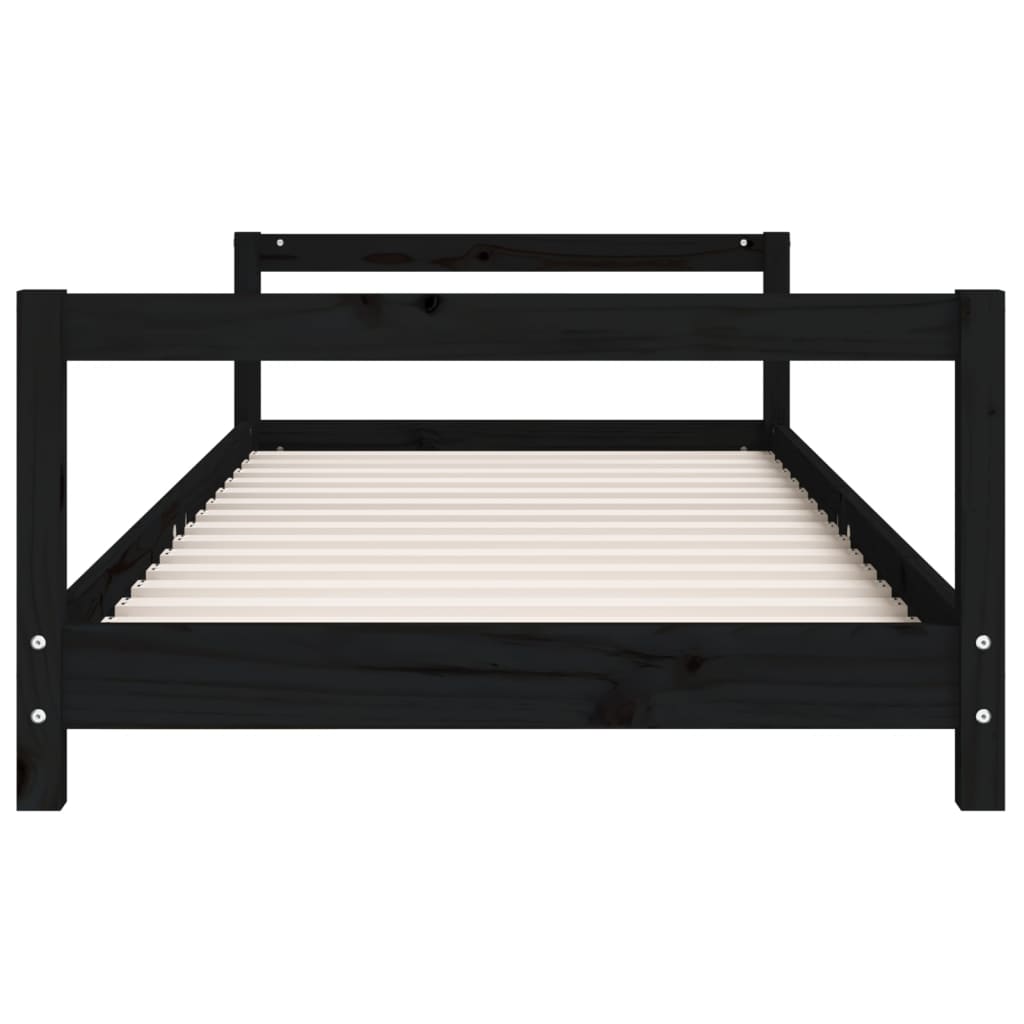 vidaXL Cadre de lit pour enfant noir 80x160 cm bois de pin massif