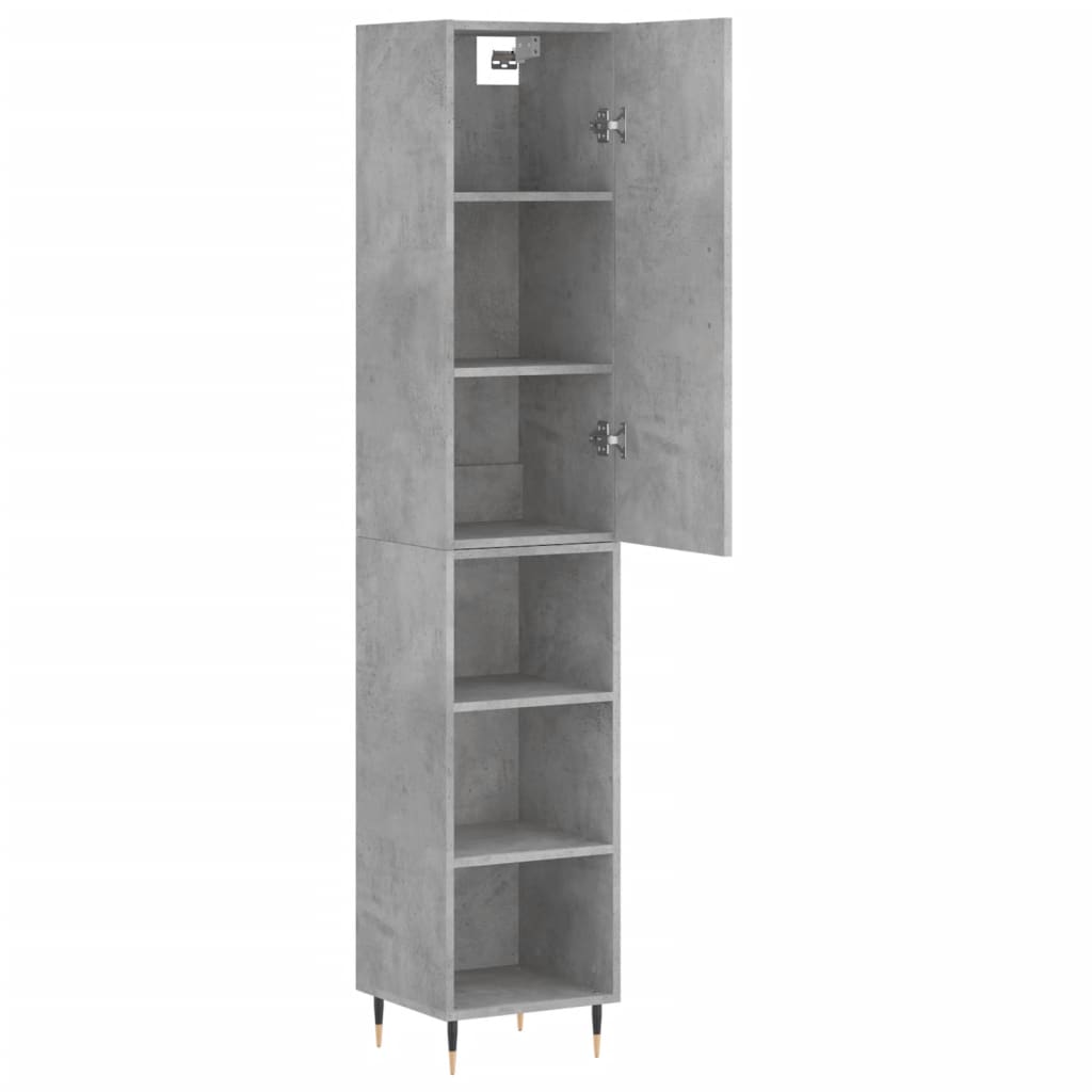 vidaXL Buffet haut Gris béton 34,5x34x180 cm Bois d'ingénierie