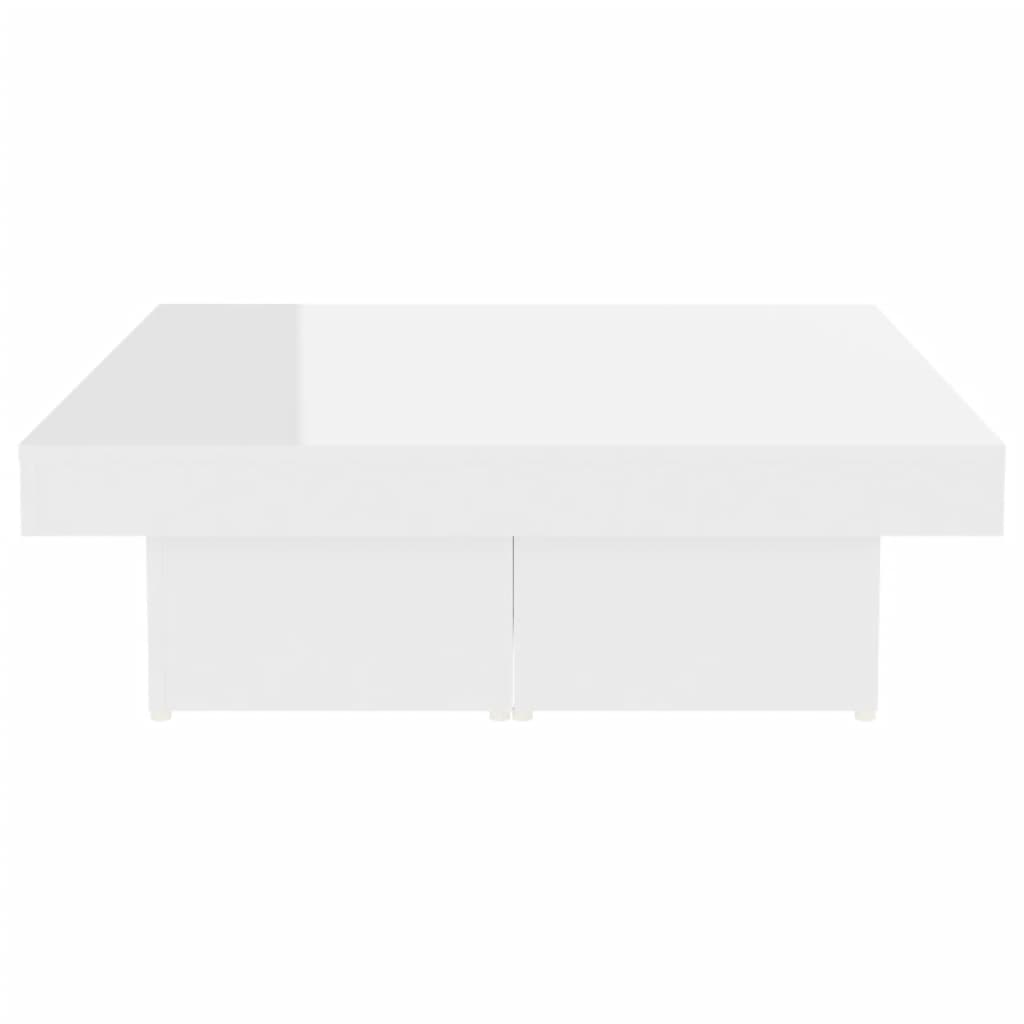 vidaXL Table basse Blanc brillant 90x90x28 cm Aggloméré