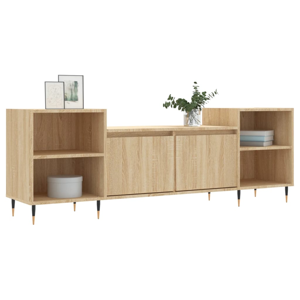 vidaXL Meuble TV Chêne sonoma 160x35x55 cm Bois d'ingénierie