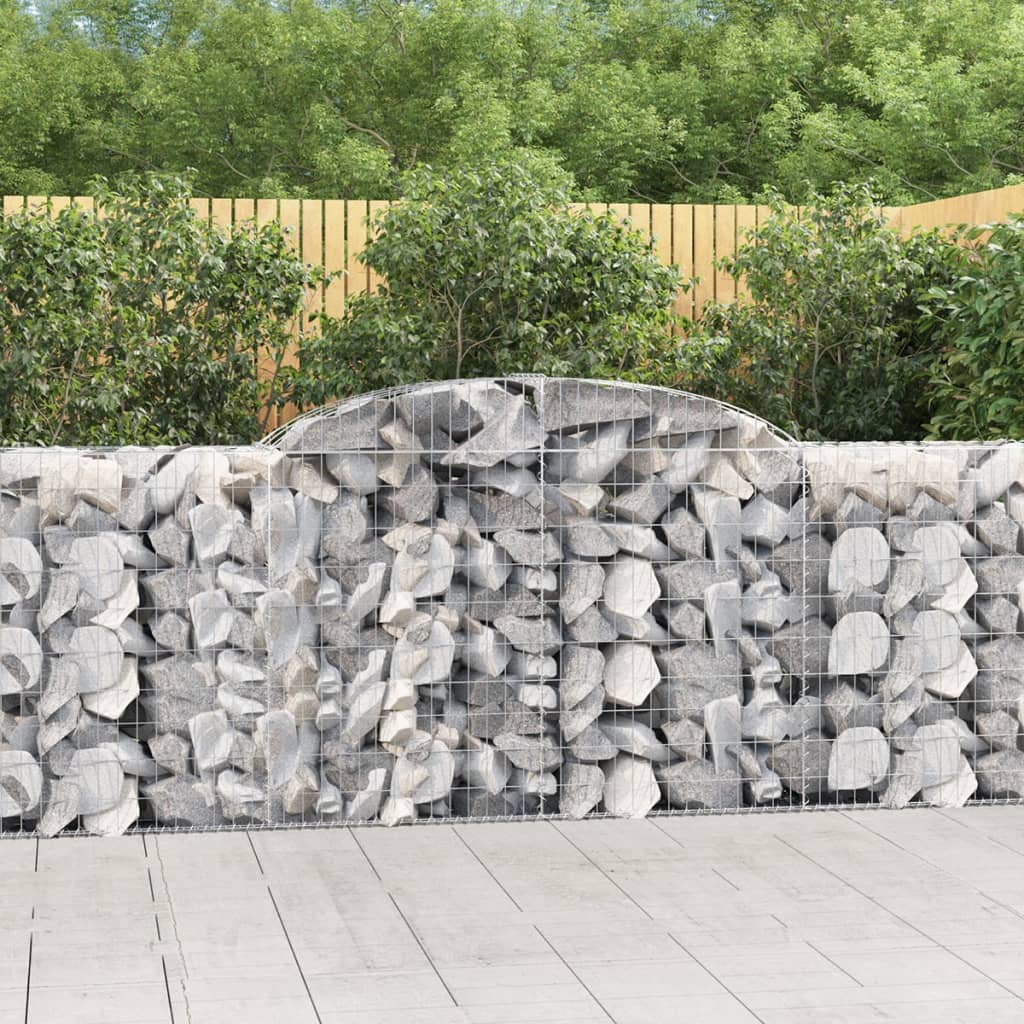 vidaXL Paniers à gabions arqués 12 pcs 300x50x100/120 cm fer galvanisé