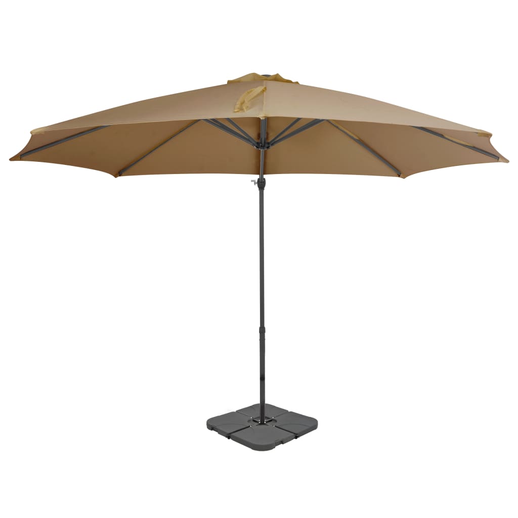 vidaXL Parasol de jardin avec base portable taupe