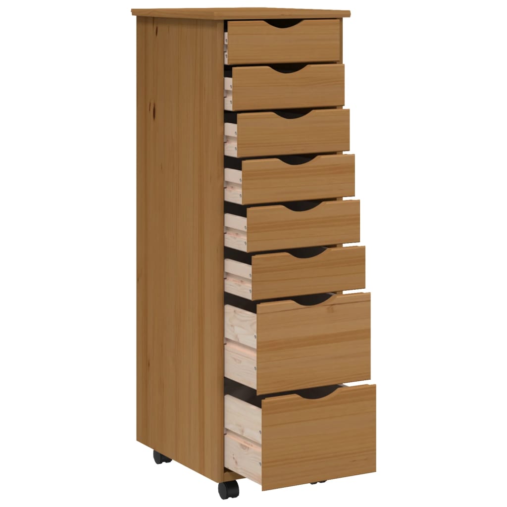 vidaXL Armoire roulante avec tiroirs MOSS bois de pin marron miel