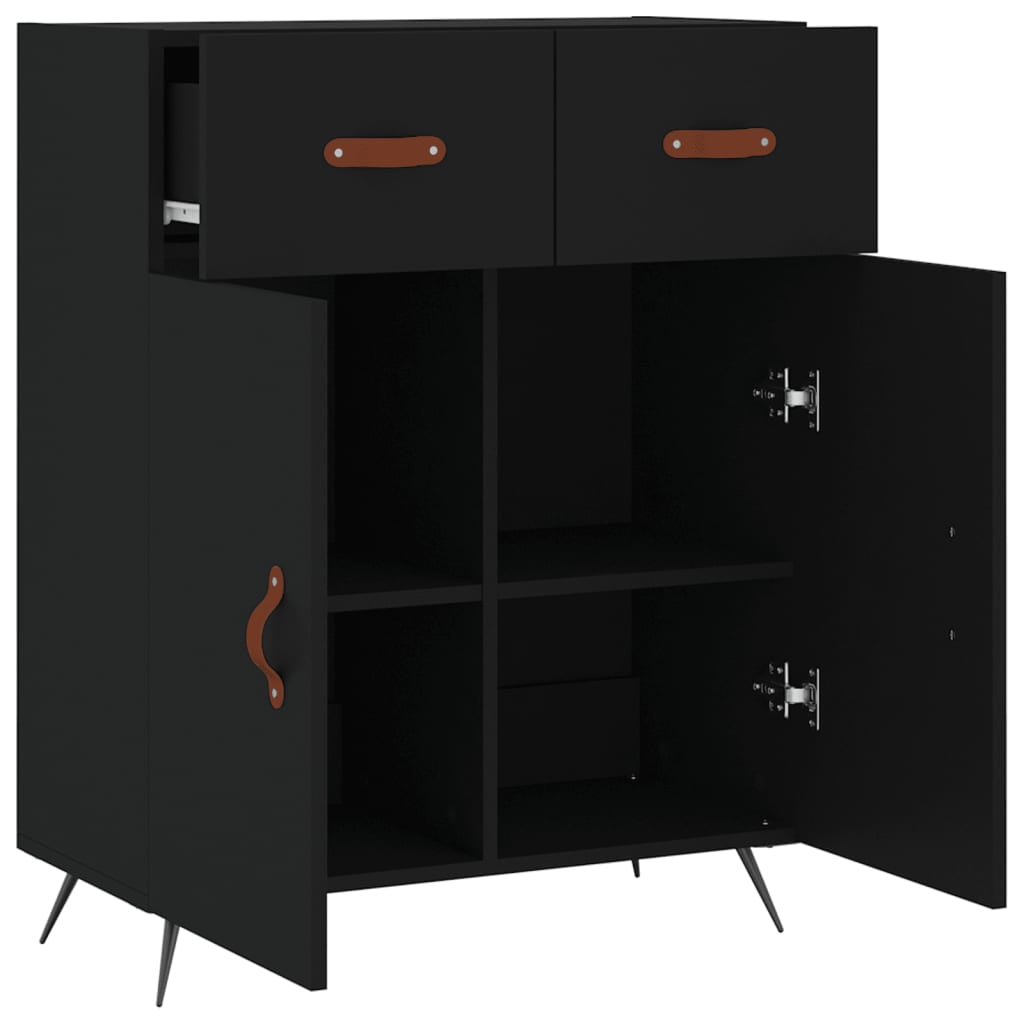 vidaXL Buffet noir 69,5x34x90 cm bois d'ingénierie