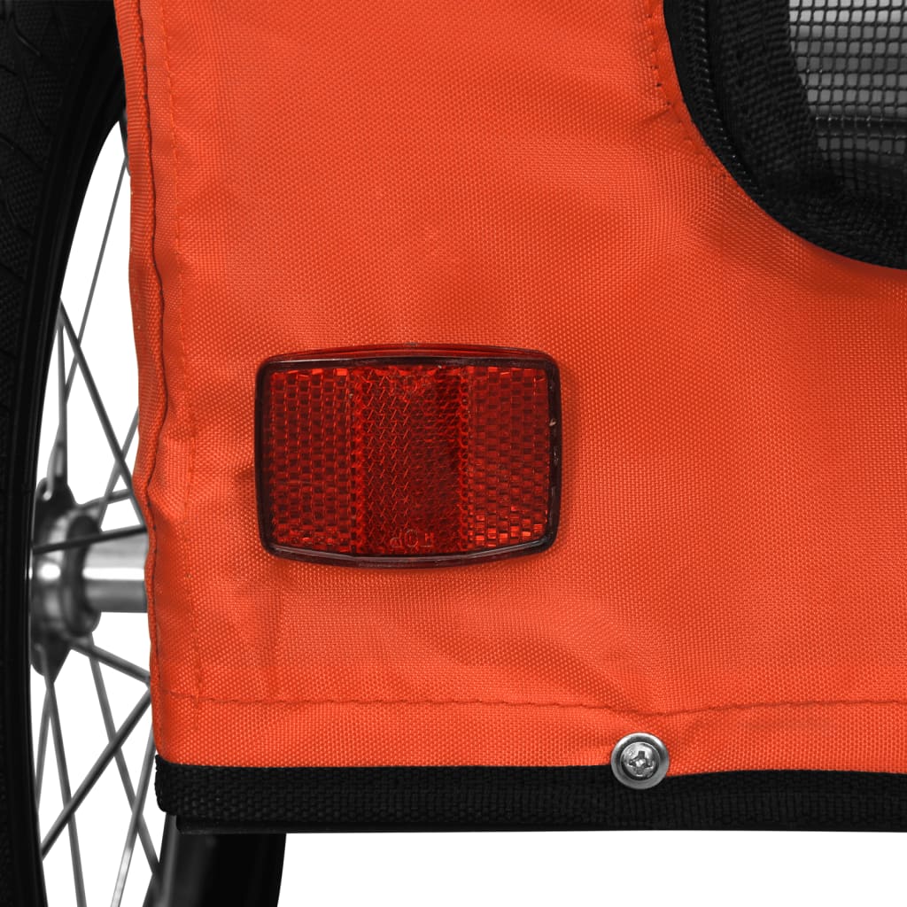 vidaXL Remorque de vélo pour animaux de compagnie orange et gris