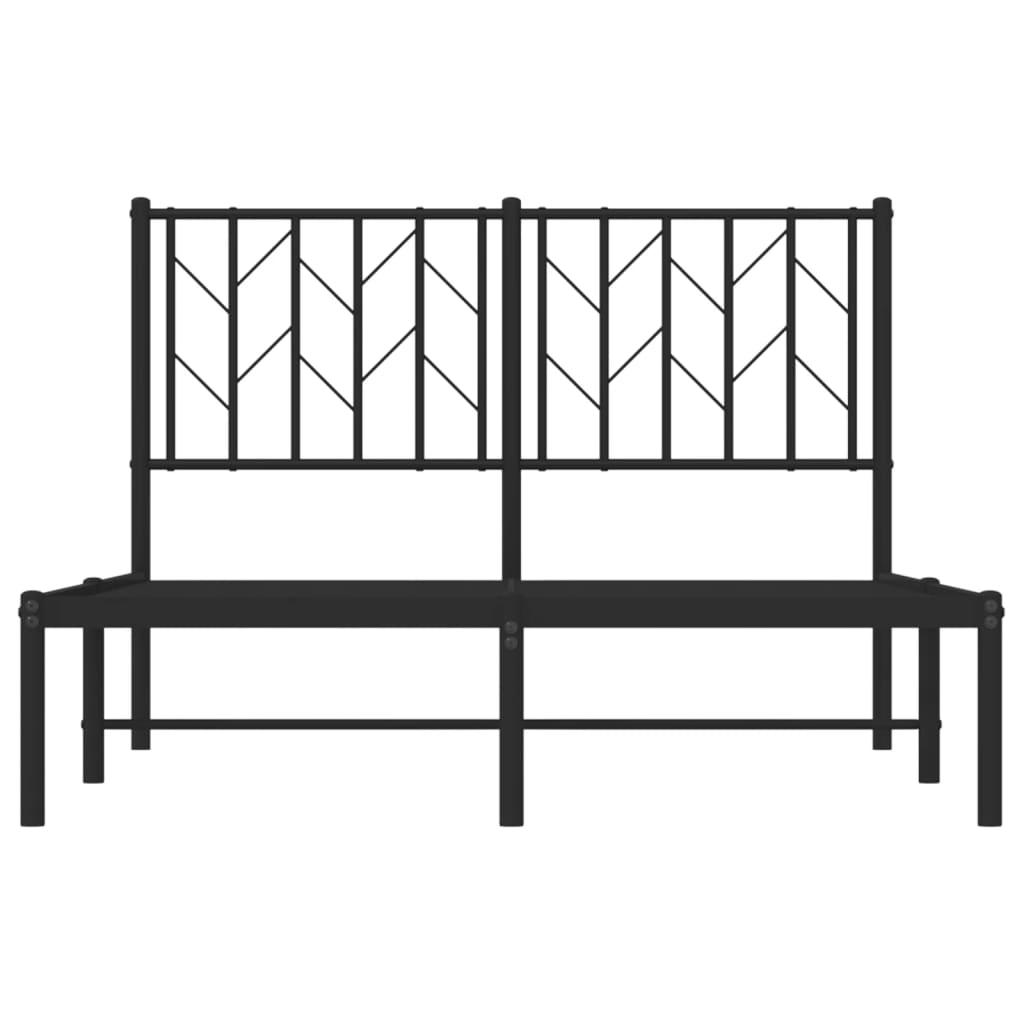 vidaXL Cadre de lit métal sans matelas avec tête de lit noir 120x190cm