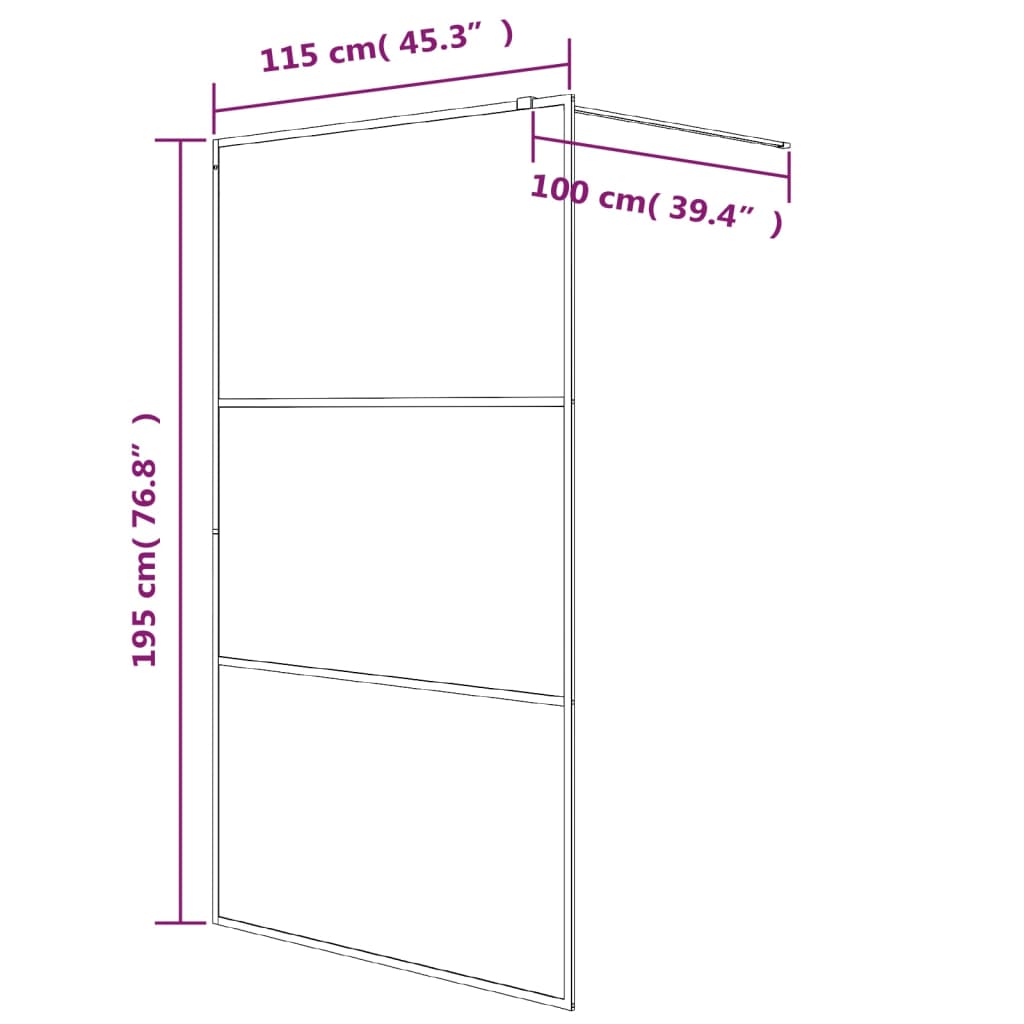 vidaXL Paroi de douche Blanc 115x195 cm Verre ESG transparent