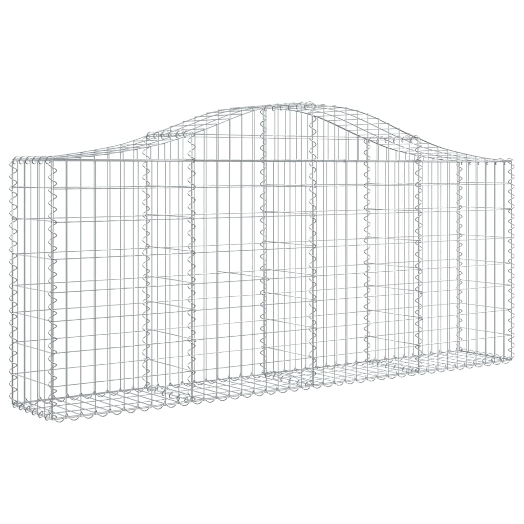 vidaXL Paniers à gabions arqués 7 pcs 200x30x80/100 cm Fer galvanisé