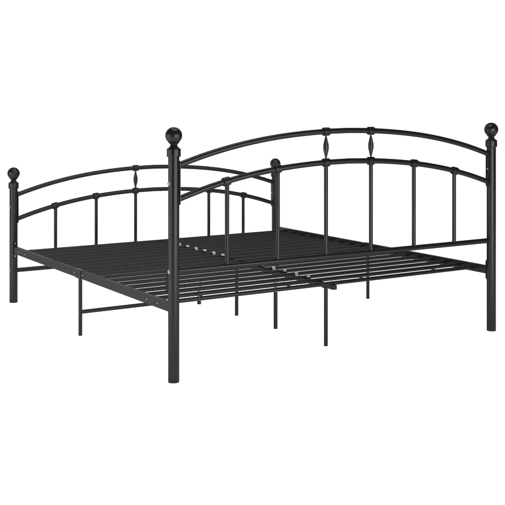 vidaXL Cadre de lit sans matelas noir métal 140x200 cm