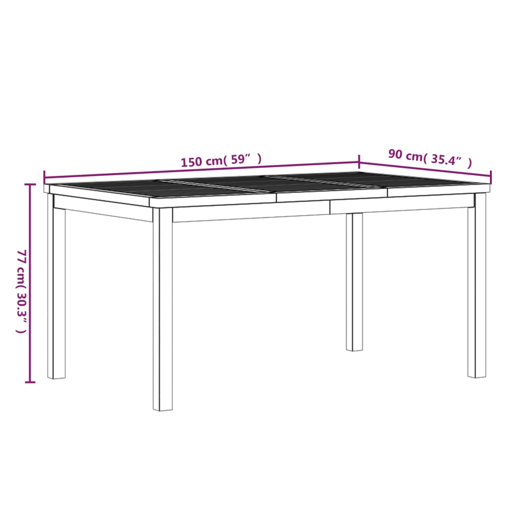 vidaXL Ensemble à manger de jardin 5pcs Bois de teck massif