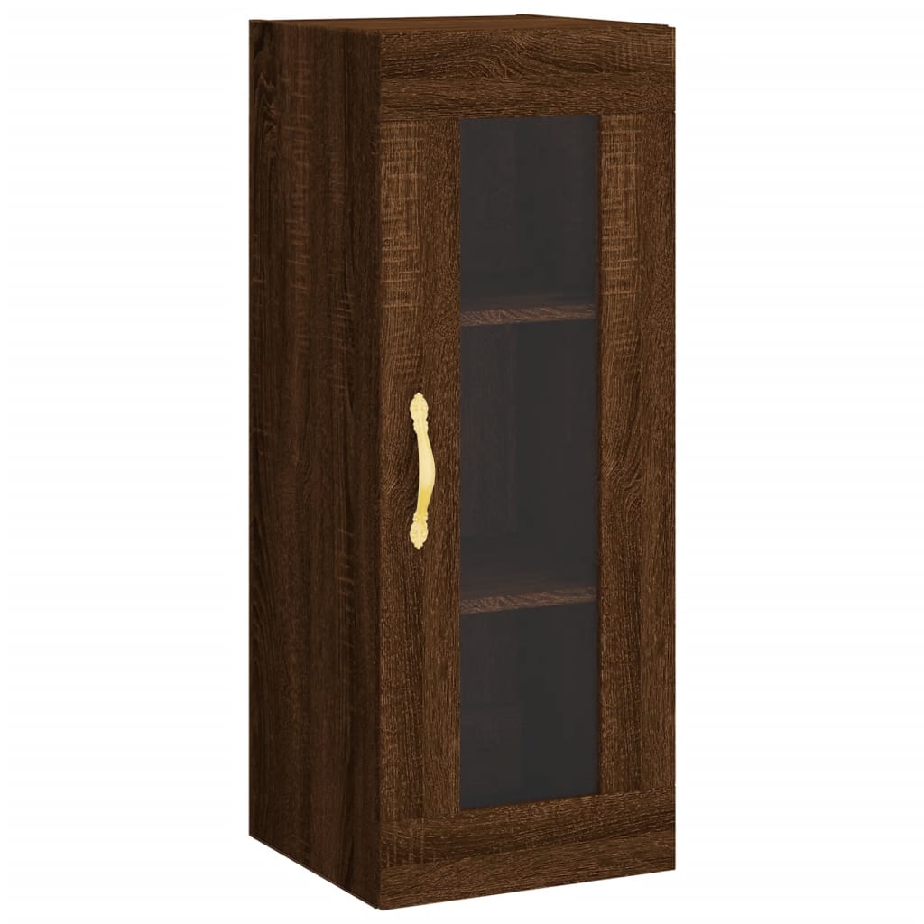 vidaXL Buffet haut Chêne marron 34,5x34x180 cm Bois d'ingénierie