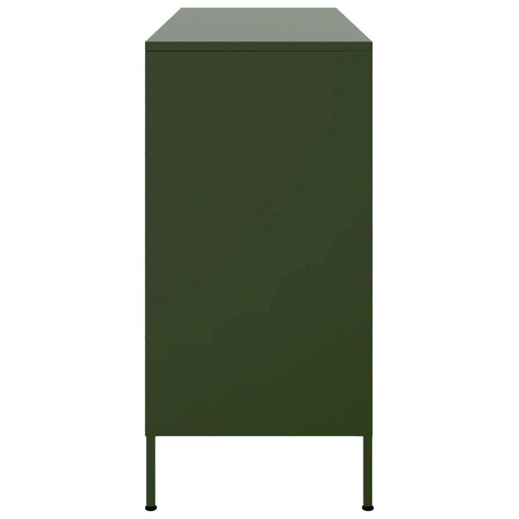 vidaXL Buffet vert olive 100,5x39x79 cm acier