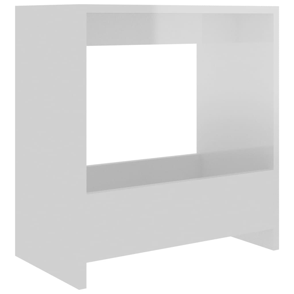 vidaXL Table d'appoint Blanc brillant 50x26x50 cm Aggloméré