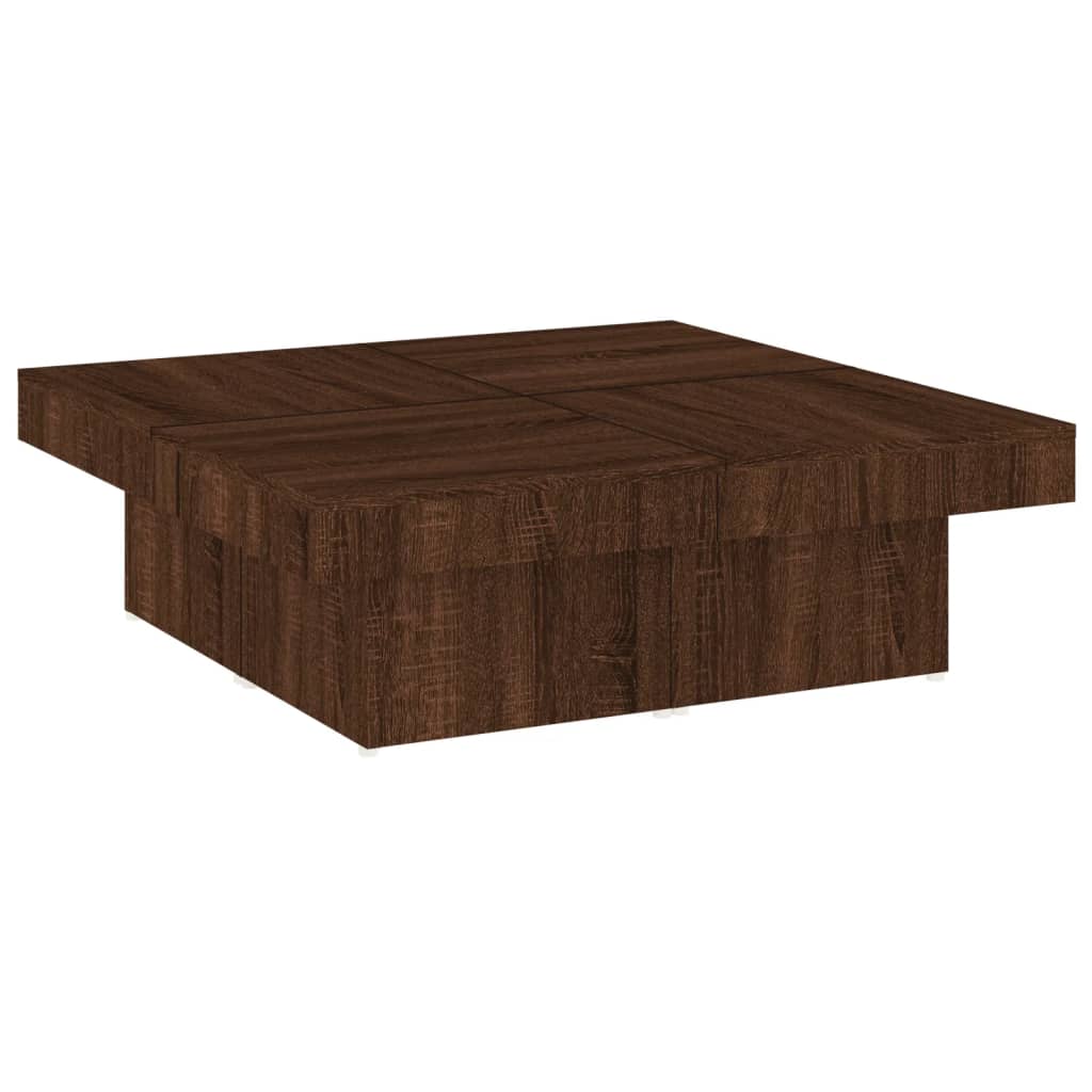 vidaXL Table basse Chêne marron 90x90x28 cm Bois d'ingénierie