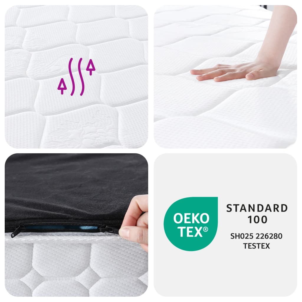 vidaXL Matelas à ressorts ensachés dureté moyenne 90x190 cm