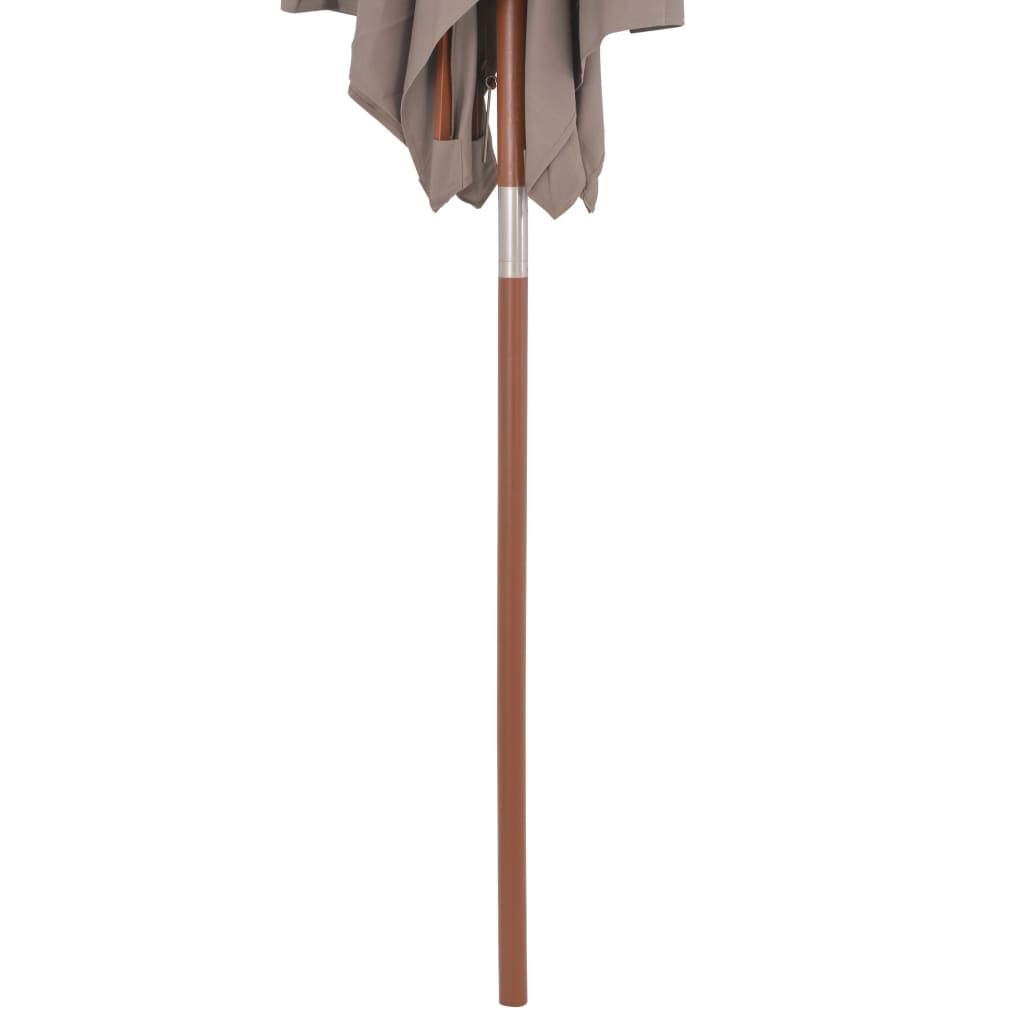 vidaXL Parasol avec mât en bois 150 x 200 cm Taupe