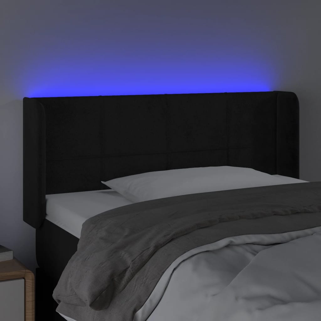 vidaXL Tête de lit à LED Noir 83x16x78/88 cm Velours