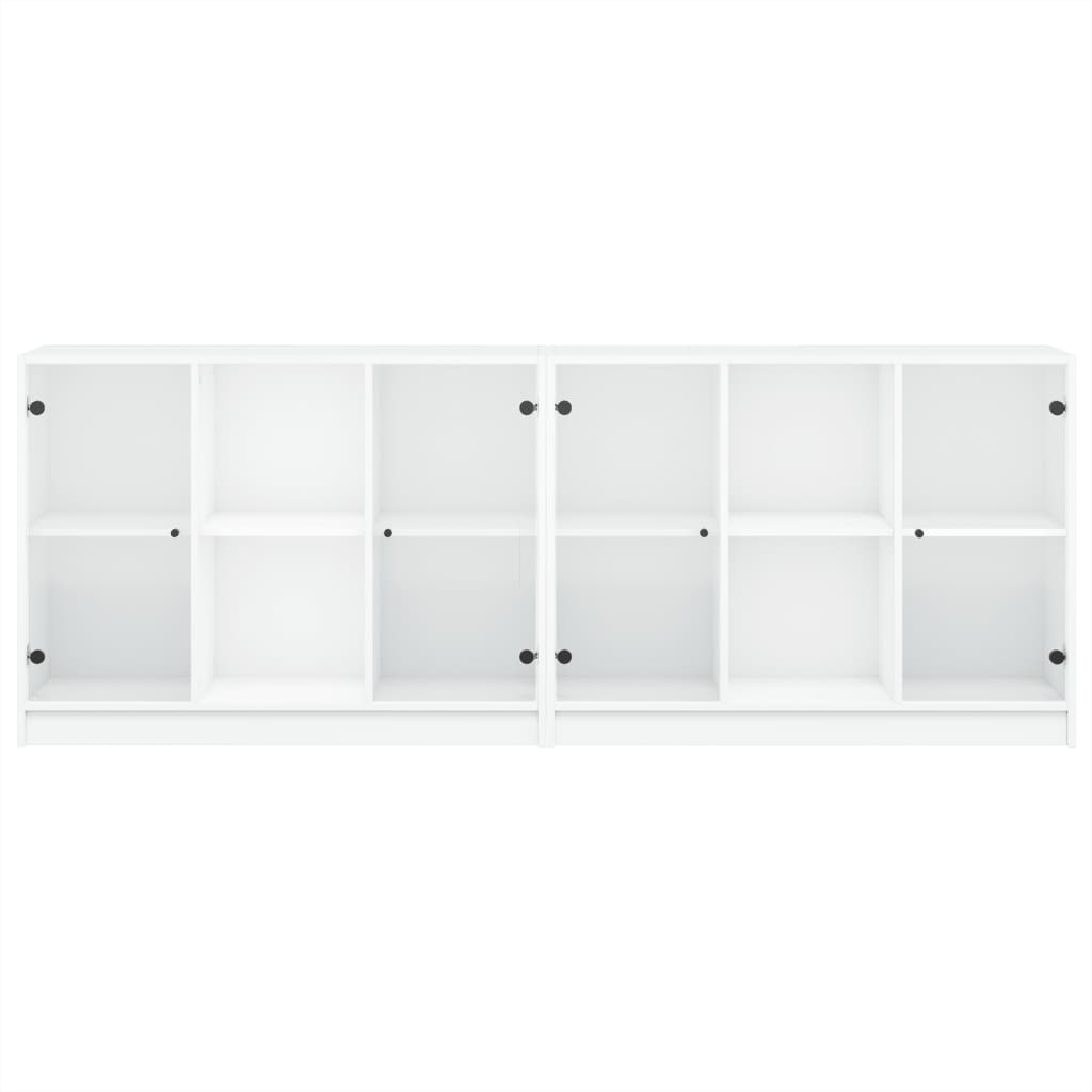 vidaXL Bibliothèque avec portes blanc 204x37x75 cm bois d'ingénierie