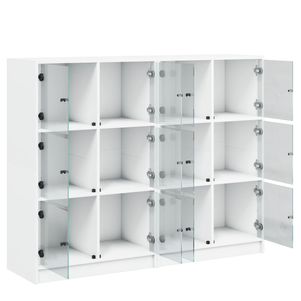 vidaXL Bibliothèque avec portes blanc 136x37x109 cm bois d'ingénierie