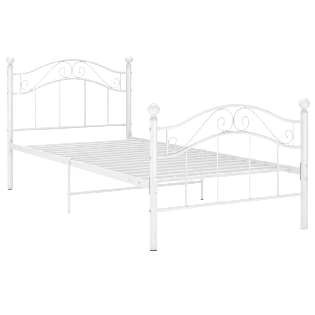 vidaXL Cadre de lit sans matelas blanc métal 90x200 cm