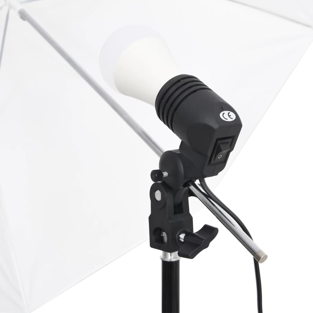 vidaXL Kit d'éclairage de studio avec toiles de fond et parapluies